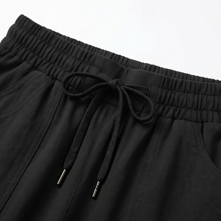 Lounella – Soft Cropped Wide-Leg Pants with Pockets