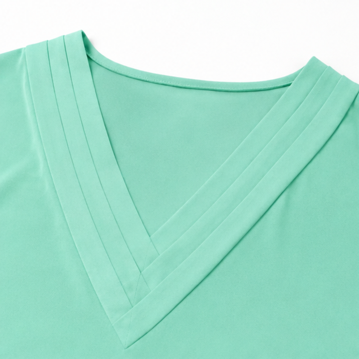 Wearbella – Pleated V-Neck Batwing Sleeve Mini Dress
