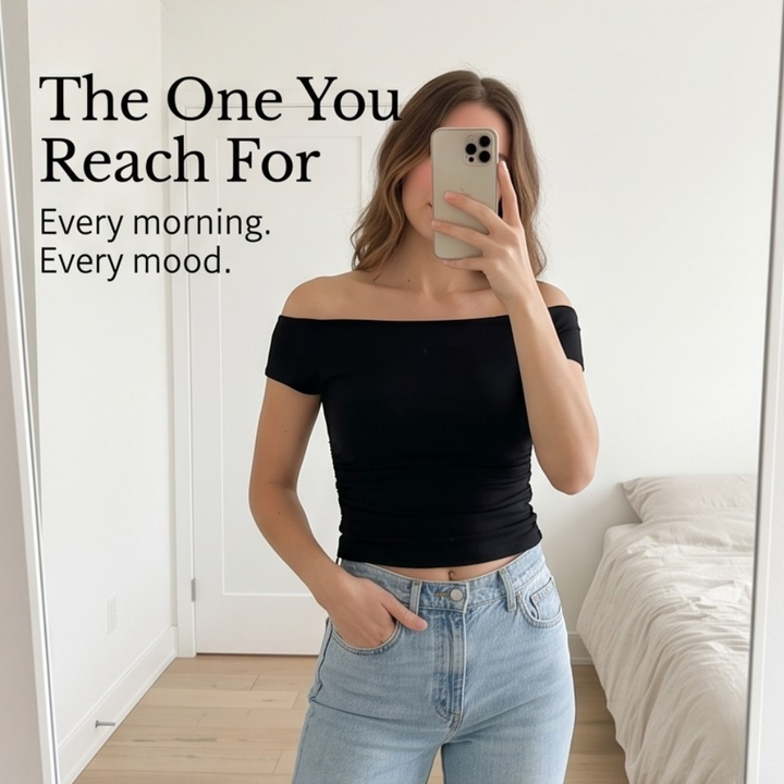 Velora Off-Shoulder Slim Fit Top