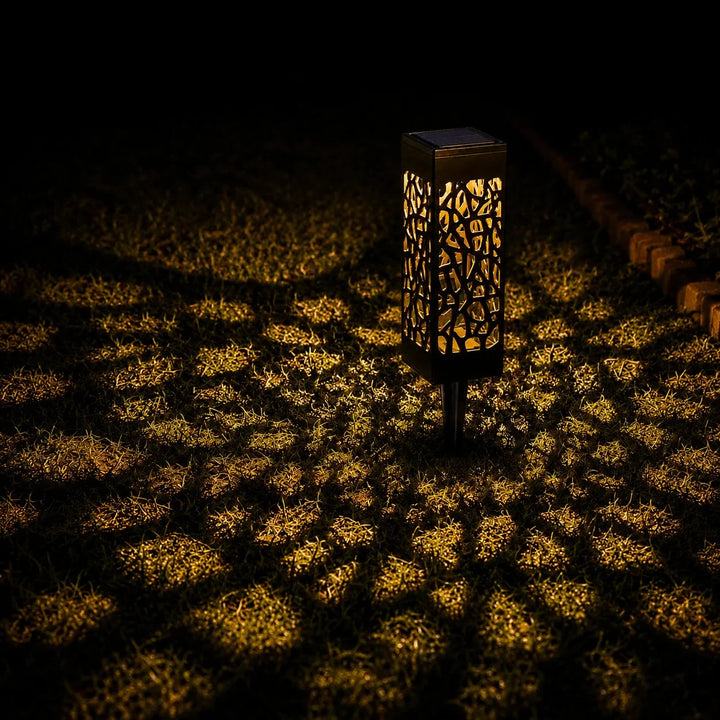 Glenmore – Solar Pathway Stake Lights with Mosaic Shadow Pattern (8-Pack)