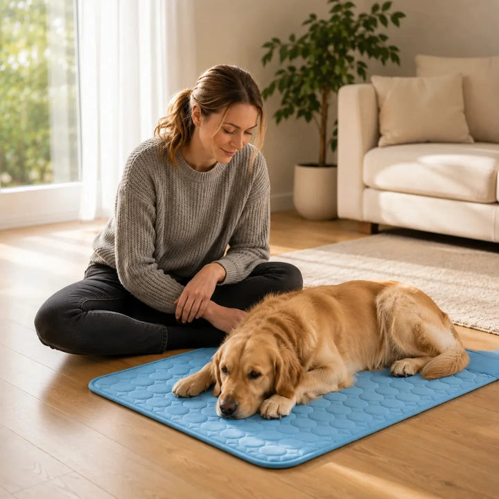 Coolabee – Cooling Mat for Dogs &amp; Cats, No-Freeze Washable Pet Pad
