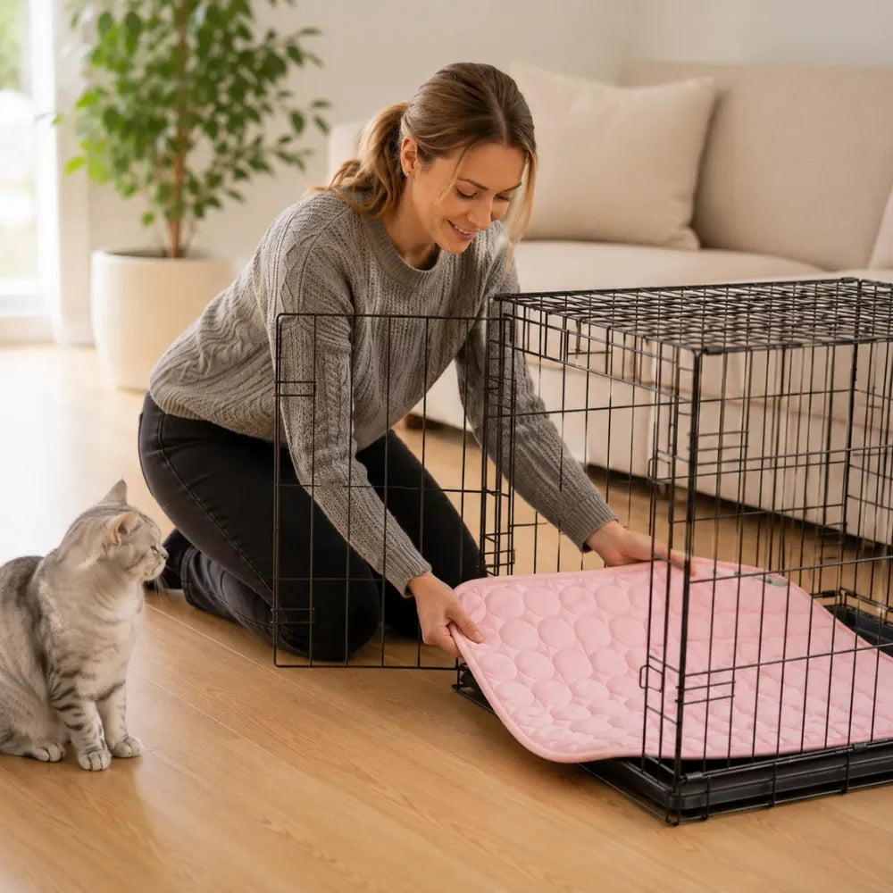 Coolabee – Cooling Mat for Dogs &amp; Cats, No-Freeze Washable Pet Pad