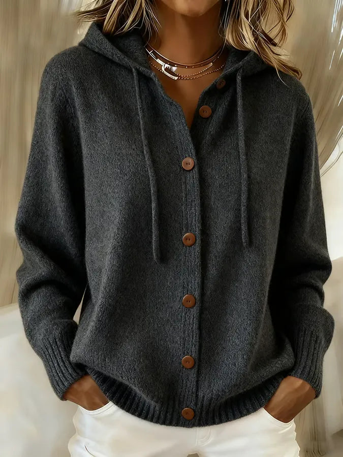 Brenda™ | Cardigan à capuche douillet boutonné