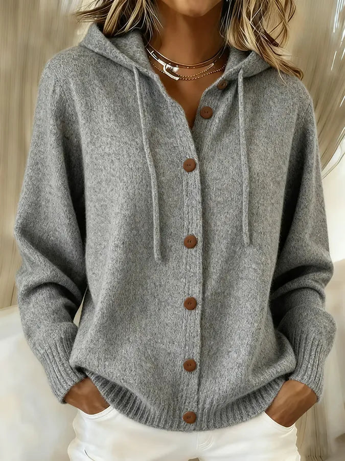 Brenda™ | Cardigan à capuche douillet boutonné