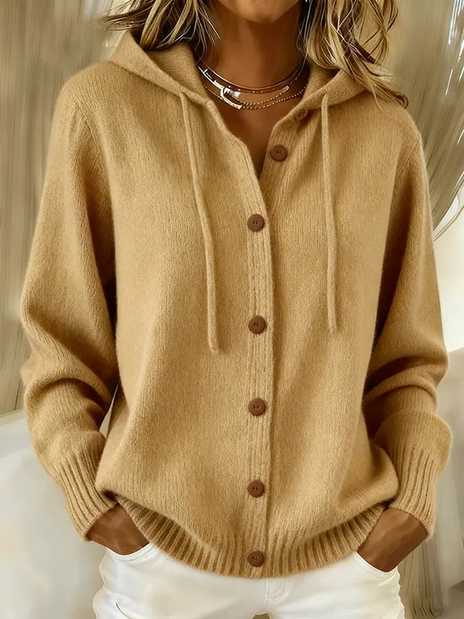 Brenda™ | Cardigan à capuche douillet boutonné