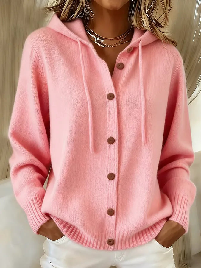 Brenda™ | Cardigan à capuche douillet boutonné