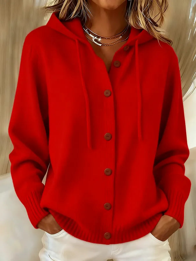 Brenda™ | Cardigan à capuche douillet boutonné