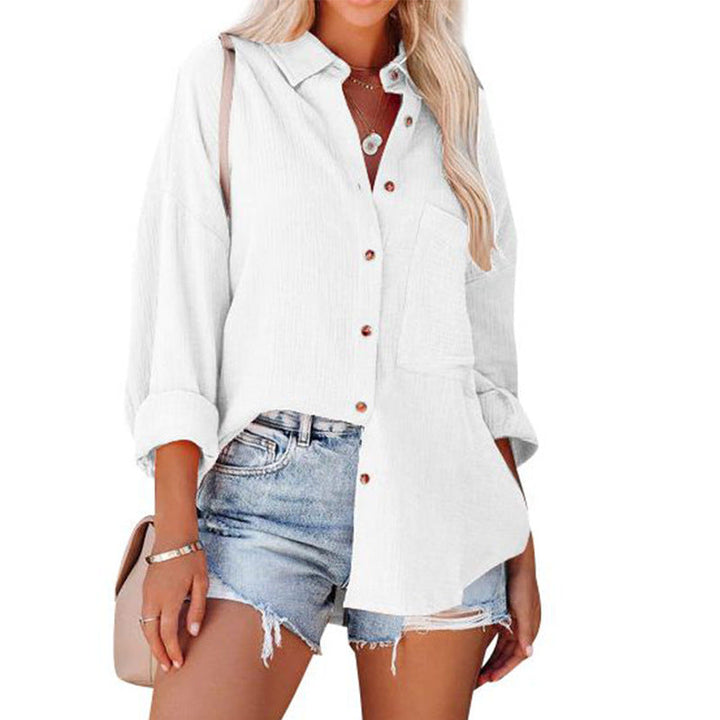 MADELYN | Blouse décontractée à manches longues boutonnée