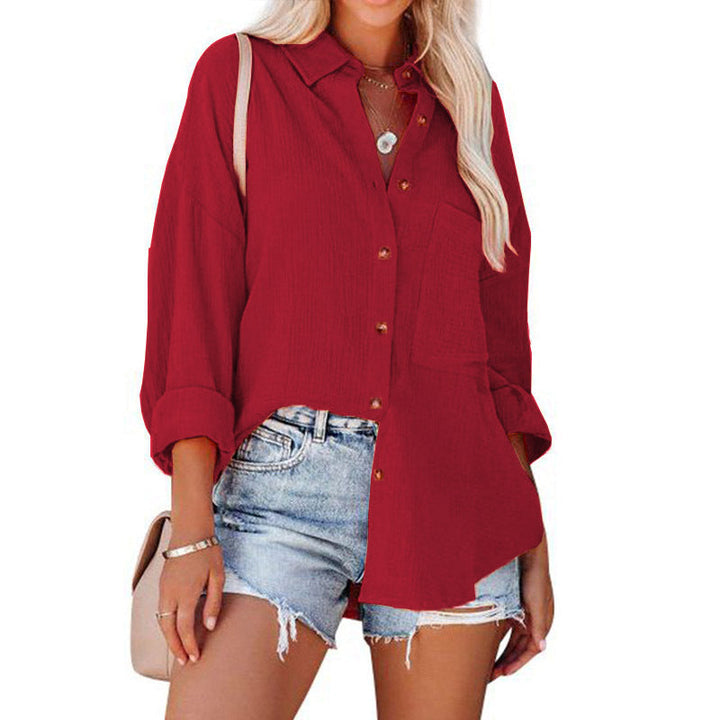 MADELYN | Blouse décontractée à manches longues boutonnée