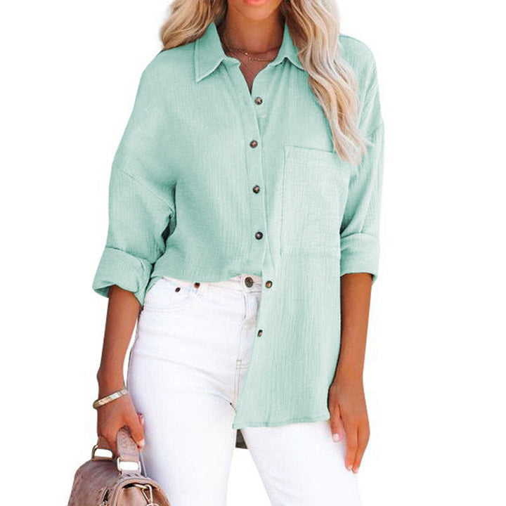 MADELYN | Blouse décontractée à manches longues boutonnée