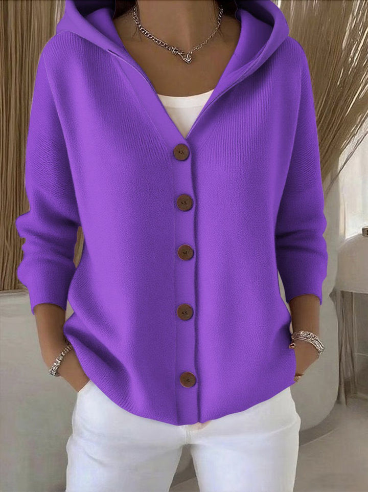 Darienne™ | Cardigan en maille à capuche boutonné