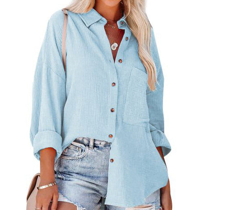 MADELYN | Blouse décontractée à manches longues boutonnée