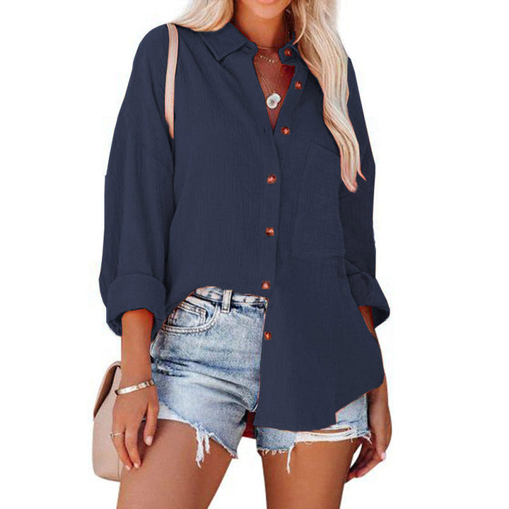 MADELYN | Blouse décontractée à manches longues boutonnée