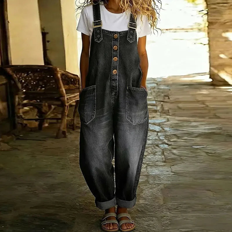 Saylor | Salopette vintage en denim doux avec bretelles réglables