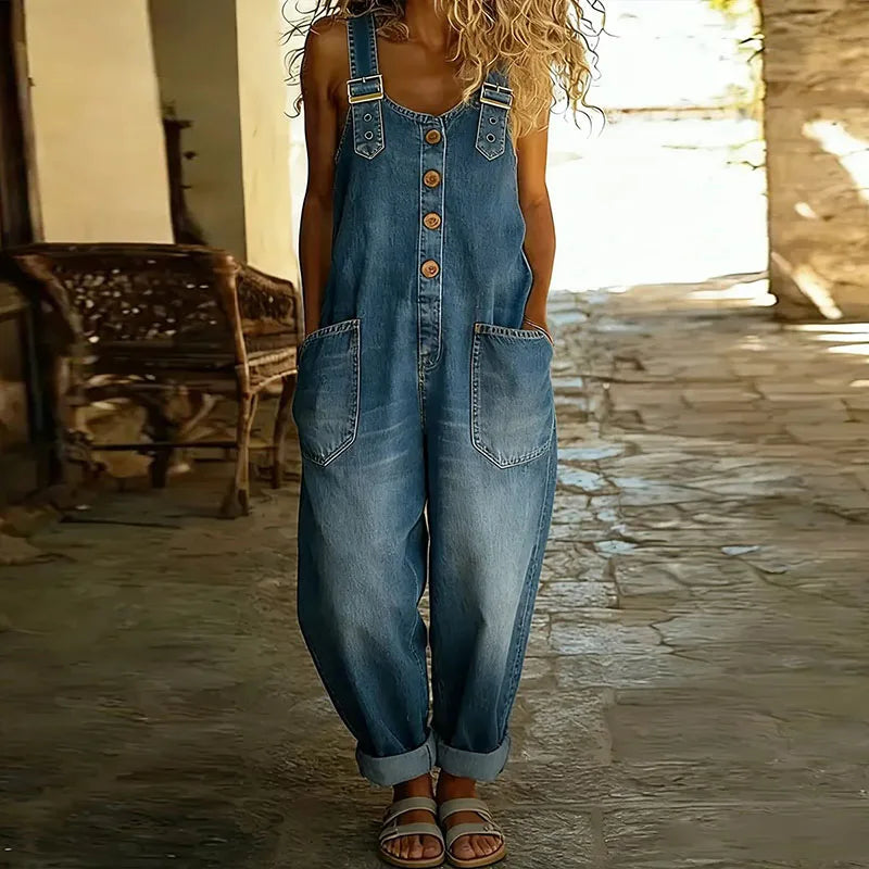 Saylor | Salopette vintage en denim doux avec bretelles réglables