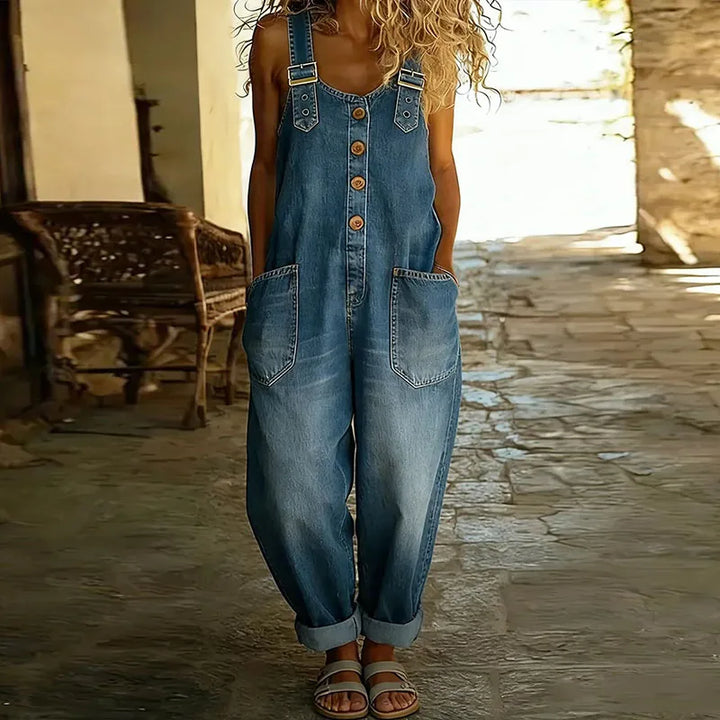 Saylor | Salopette vintage en denim doux avec bretelles réglables