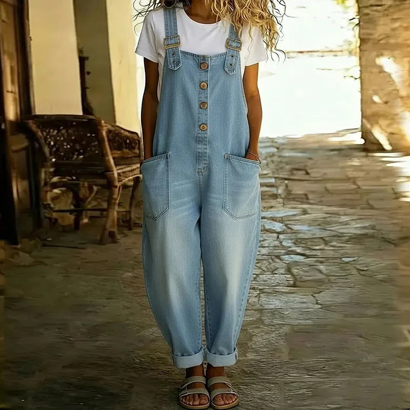 Saylor | Salopette vintage en denim doux avec bretelles réglables
