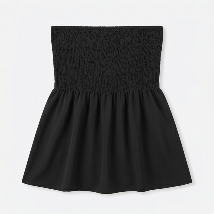 Vellora – Strapless Smocked Babydoll Top