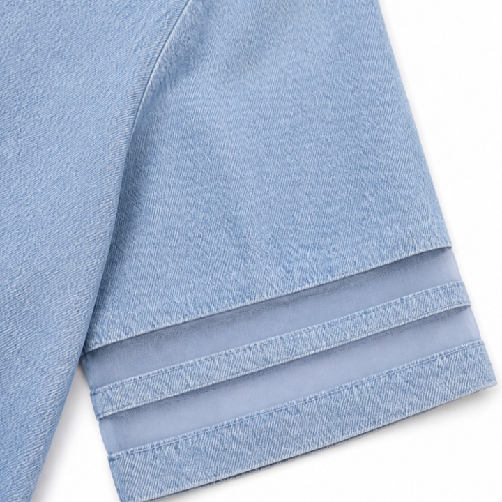 Soleil – Light Denim Shirt Dress with Pockets, A-Line Mini for Women