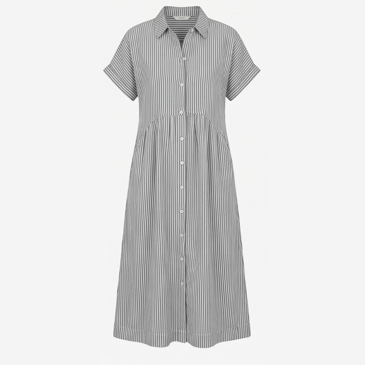 Elira – Airy Striped Midi Shirt Dress
