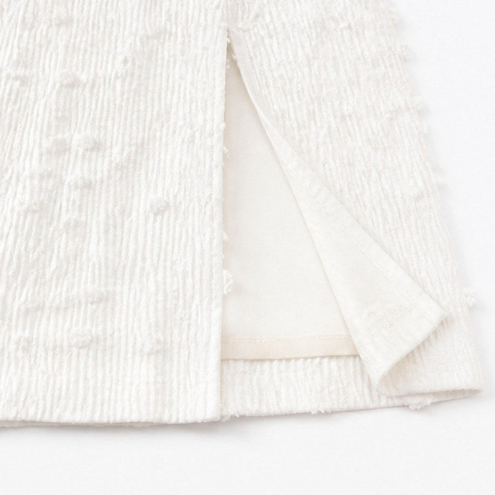 Aveline – Textured Square Neck Maxi Dress with Back Bow