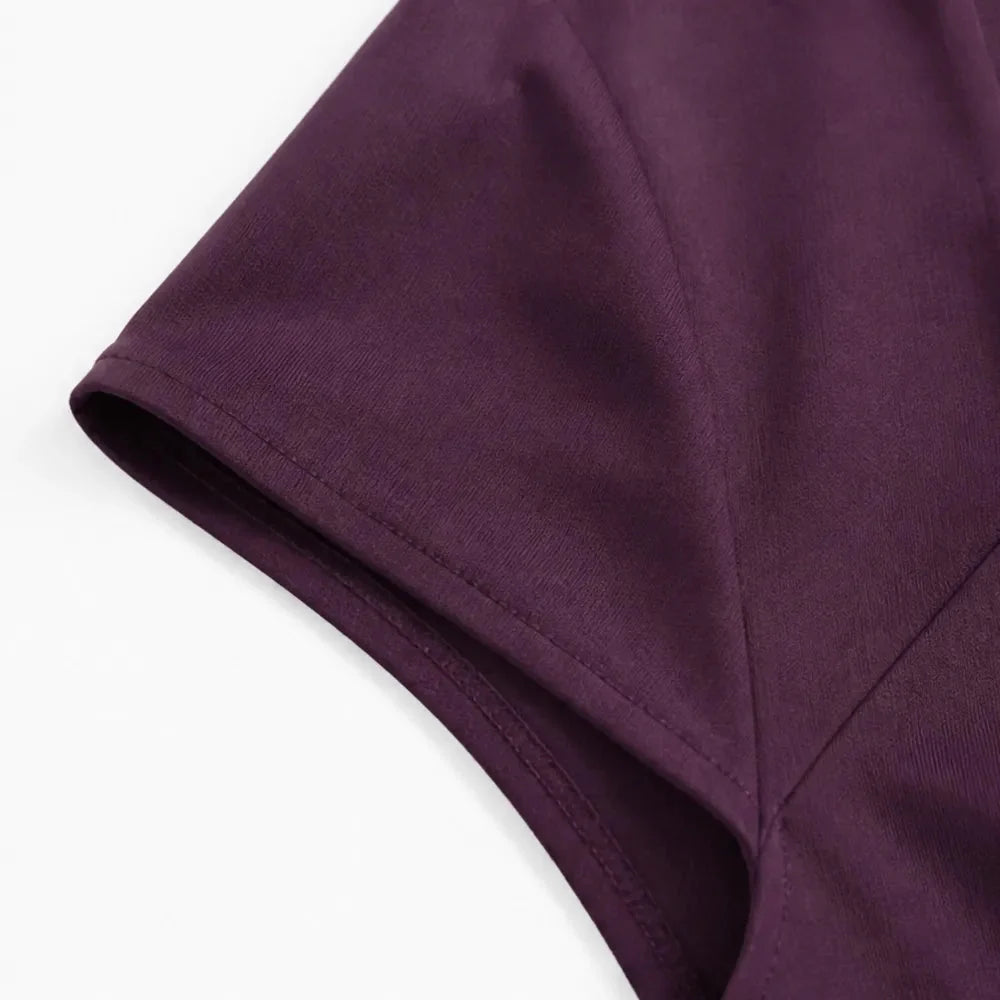 Elowyn – Square Neck A-Line Midi Dress with Sculpted Waist
