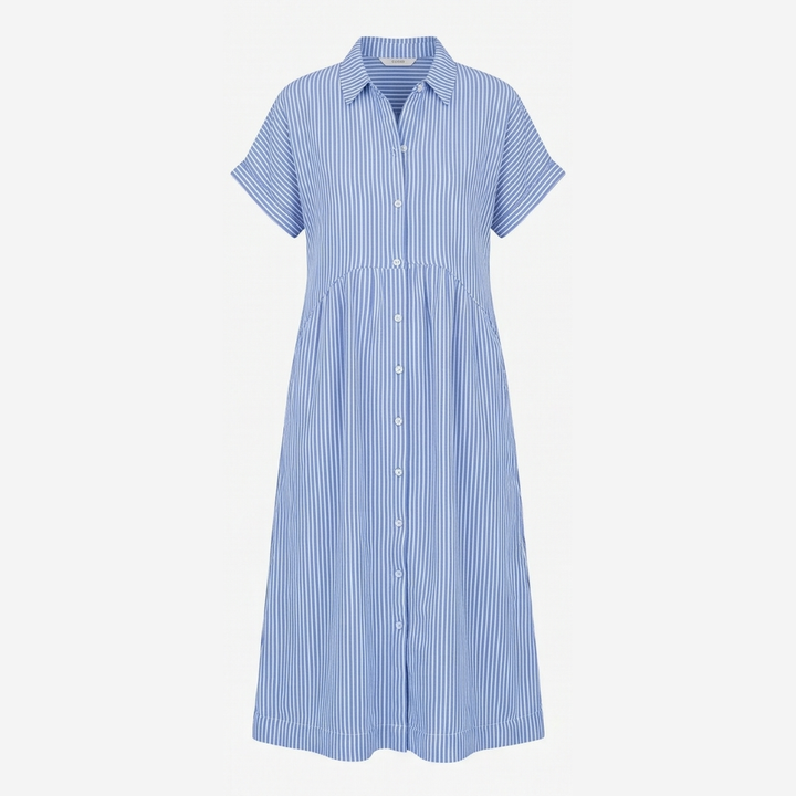 Elira – Airy Striped Midi Shirt Dress