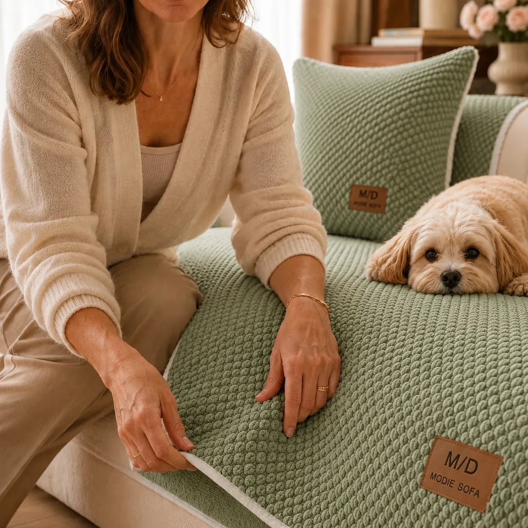 Pawtect – Non Slip Sofa Cover for Pets, Anti Slip Couch Protector, Plush Sectional Cover