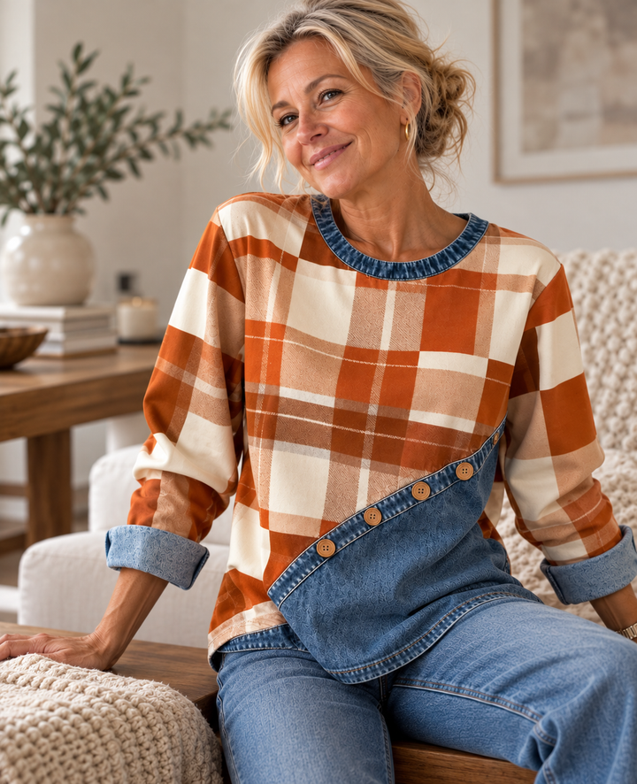 Patchwork Pullover Top