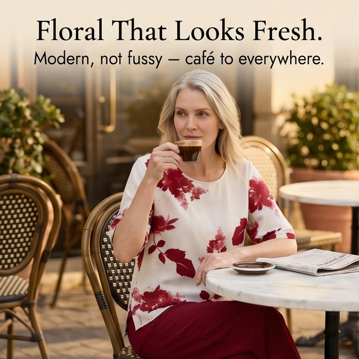 Avery Floral Top &amp; Wide-Leg Pants Set