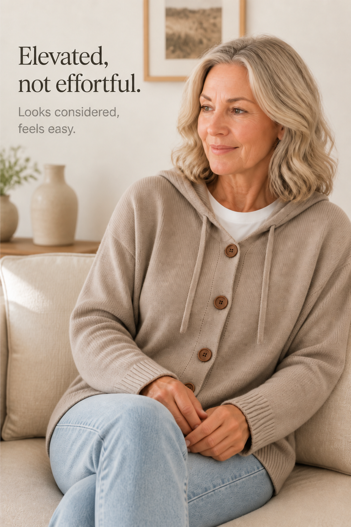 Wearbella – Hooded Ribbed Knit Drawstring Cardigan