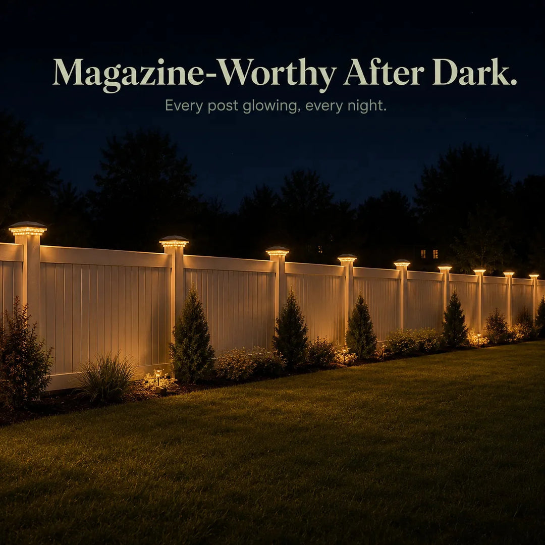 Glowmere – Solar Post Cap Lights Warm White Outdoor (2-Pack)