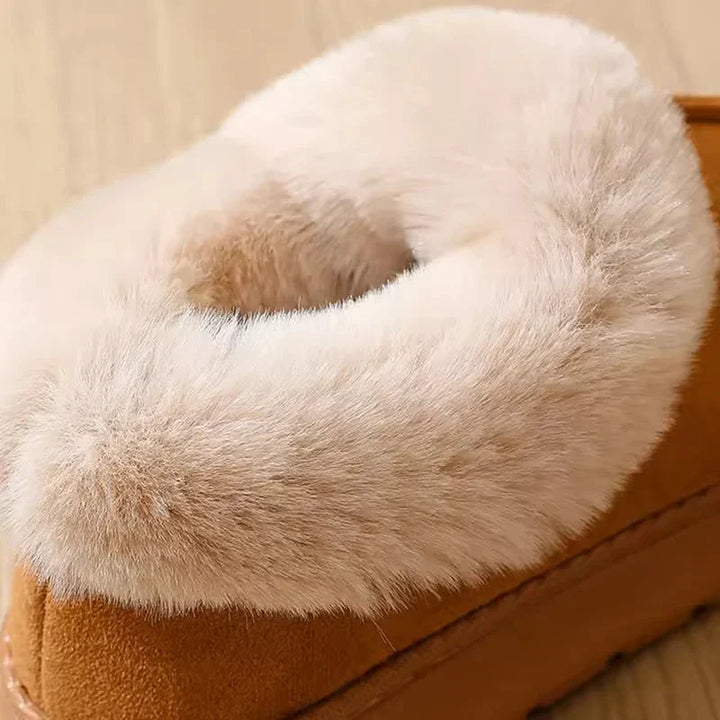 New Platform Snow Boots for Women – Thick Warm Wool House Shoes &amp; Outdoor Anti-Slip Fur Velvet Weatherproof Cushioned Ankle Short Boots
