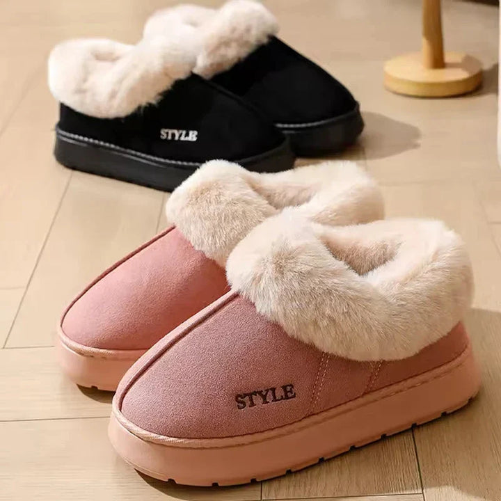 New Platform Snow Boots for Women – Thick Warm Wool House Shoes &amp; Outdoor Anti-Slip Fur Velvet Weatherproof Cushioned Ankle Short Boots
