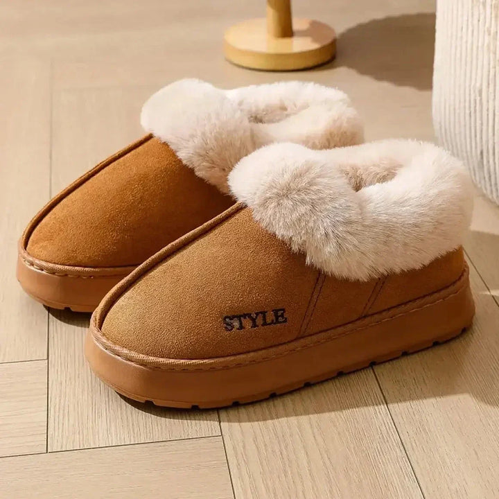 New Platform Snow Boots for Women – Thick Warm Wool House Shoes &amp; Outdoor Anti-Slip Fur Velvet Weatherproof Cushioned Ankle Short Boots
