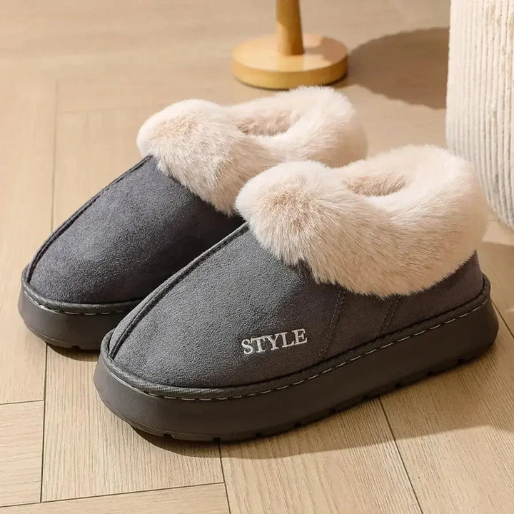 New Platform Snow Boots for Women – Thick Warm Wool House Shoes &amp; Outdoor Anti-Slip Fur Velvet Weatherproof Cushioned Ankle Short Boots