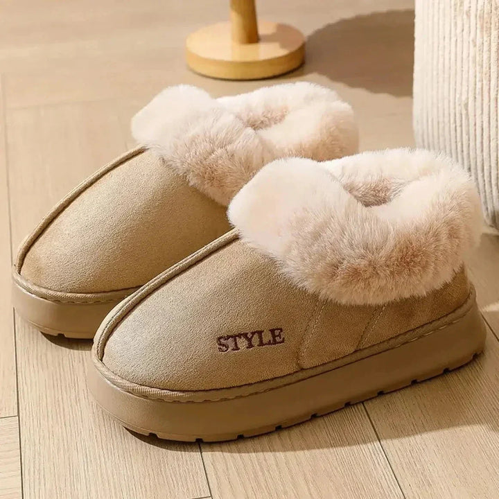 New Platform Snow Boots for Women – Thick Warm Wool House Shoes &amp; Outdoor Anti-Slip Fur Velvet Weatherproof Cushioned Ankle Short Boots