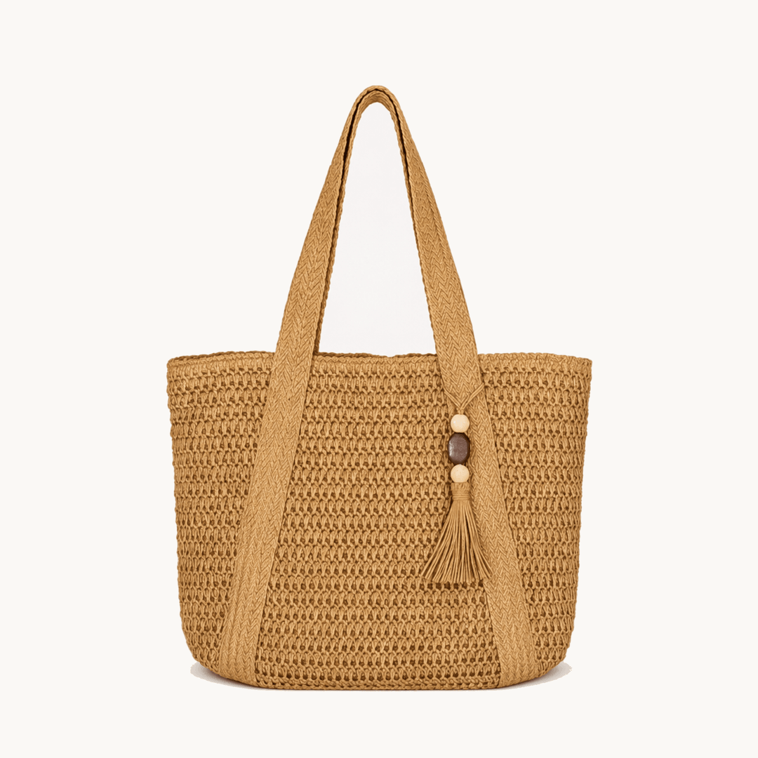Solenne – Handwoven Straw Tote with Zip Lining