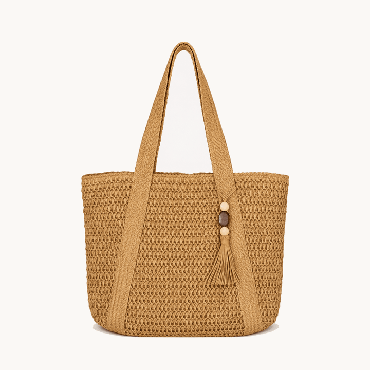 Solenne – Handwoven Straw Tote with Zip Lining