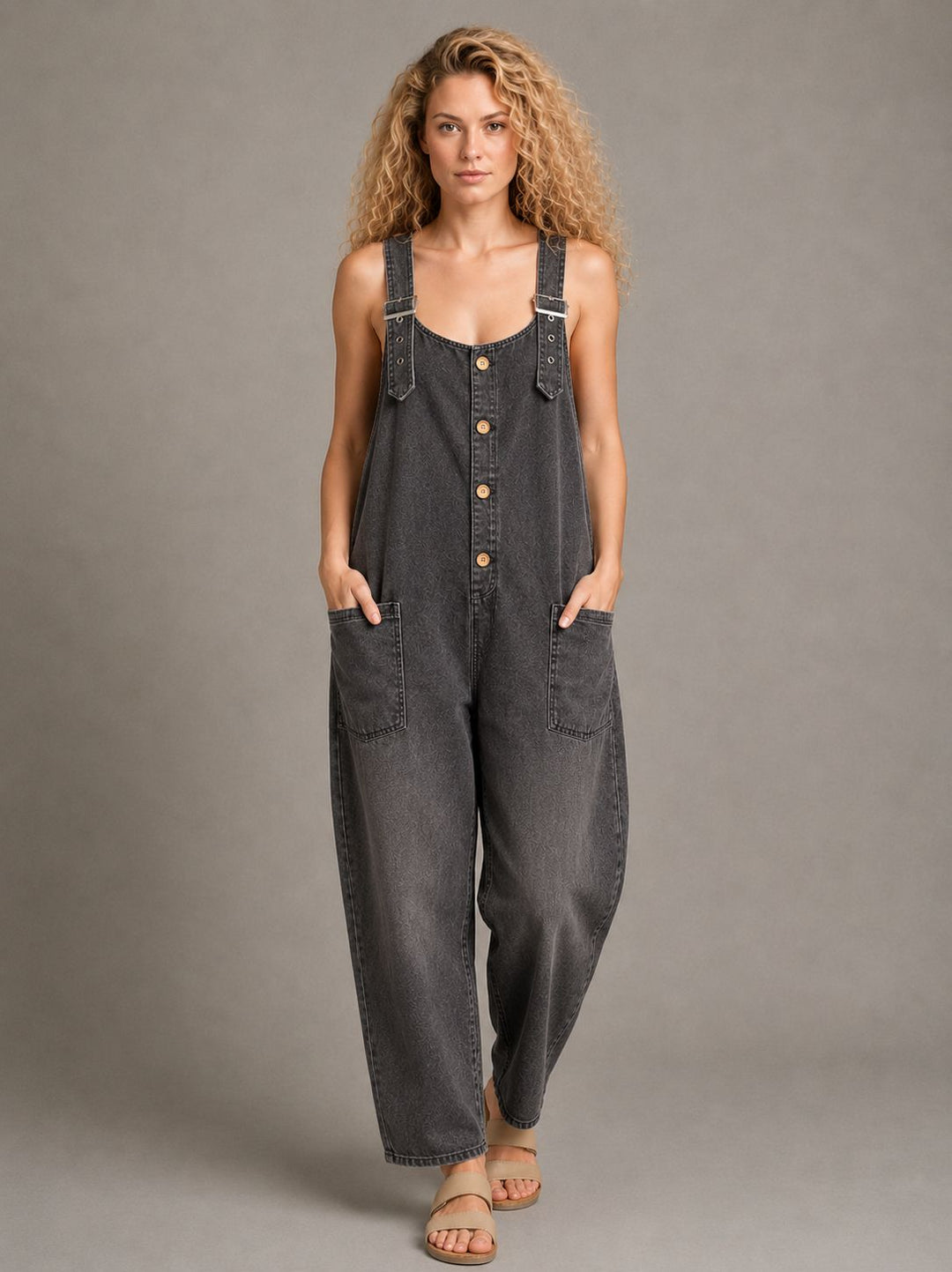 Lejla - Stylish Denim Jumpsuit With Pockets