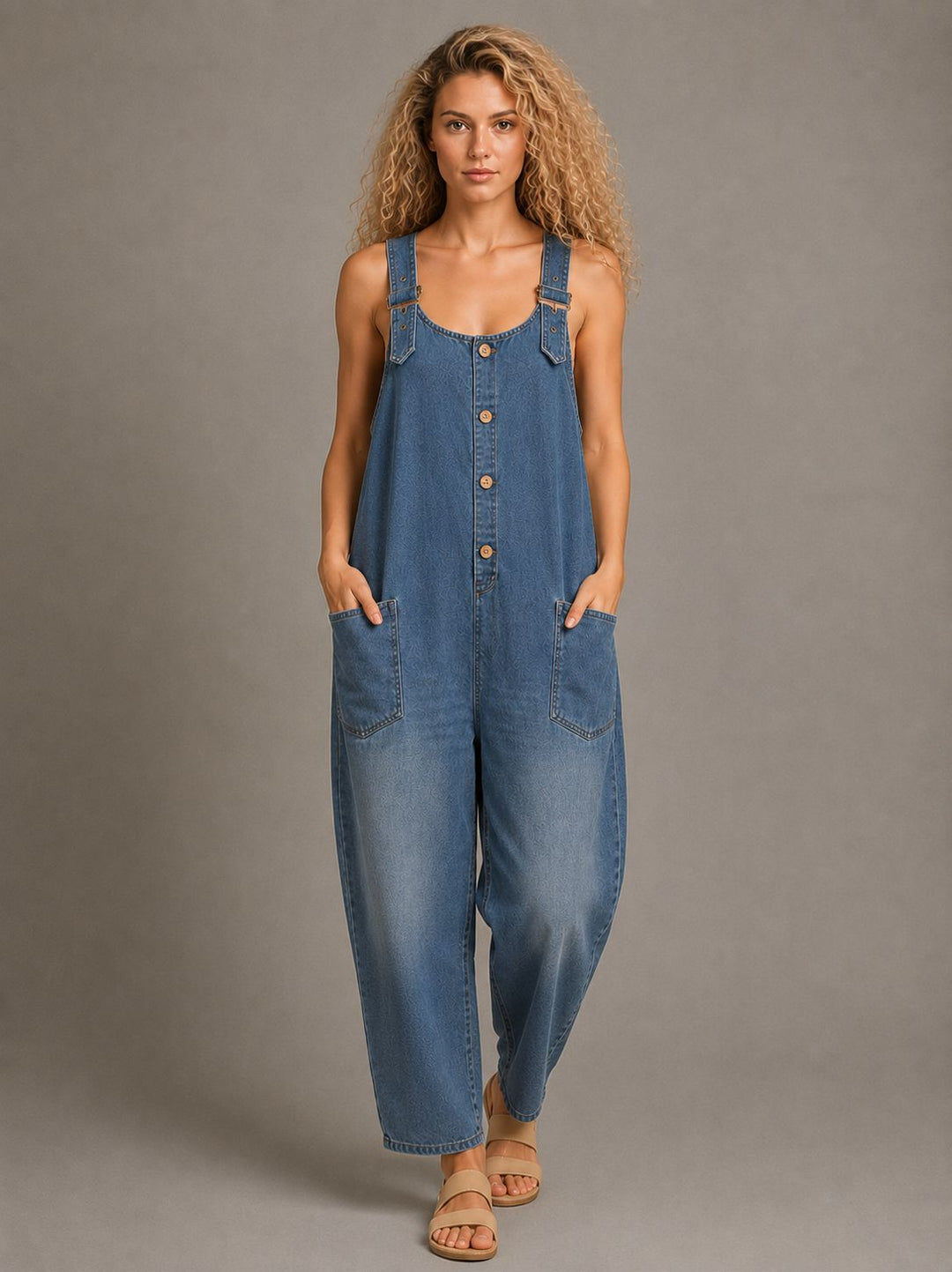 Lejla - Stylish Denim Jumpsuit With Pockets