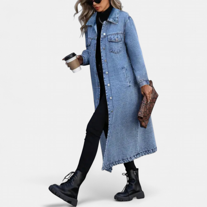 DENIM™ – Long Manteau Oversize en Jean