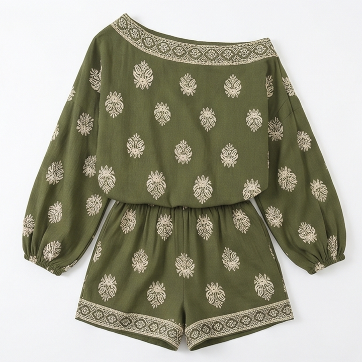 Solenne – Bohemian Off-Shoulder Matching Set