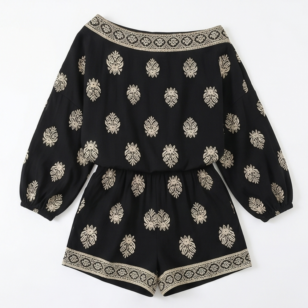 Solenne – Bohemian Off-Shoulder Matching Set