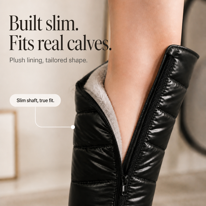 Wearbella – Plush-Lined Bow Over-The-Knee Snow Boots