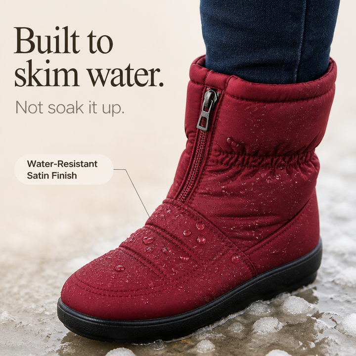 Frostbella – Quilted Zip-Up Mid-Calf Snow Boots