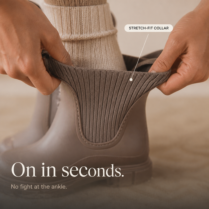 Puddlestep – Elastic Collar Ankle Rain Boots