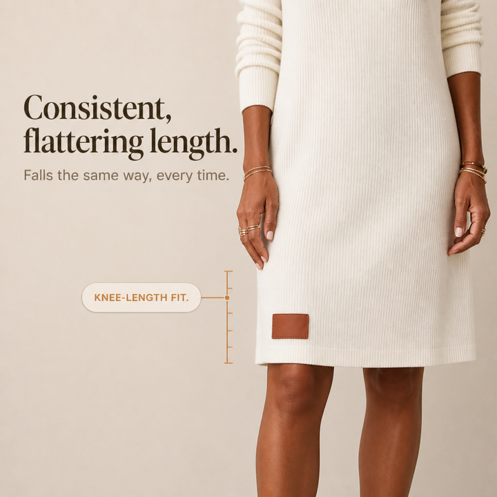 Draperie – Cowl-Neck Ribbed Knit Sweater Dress
