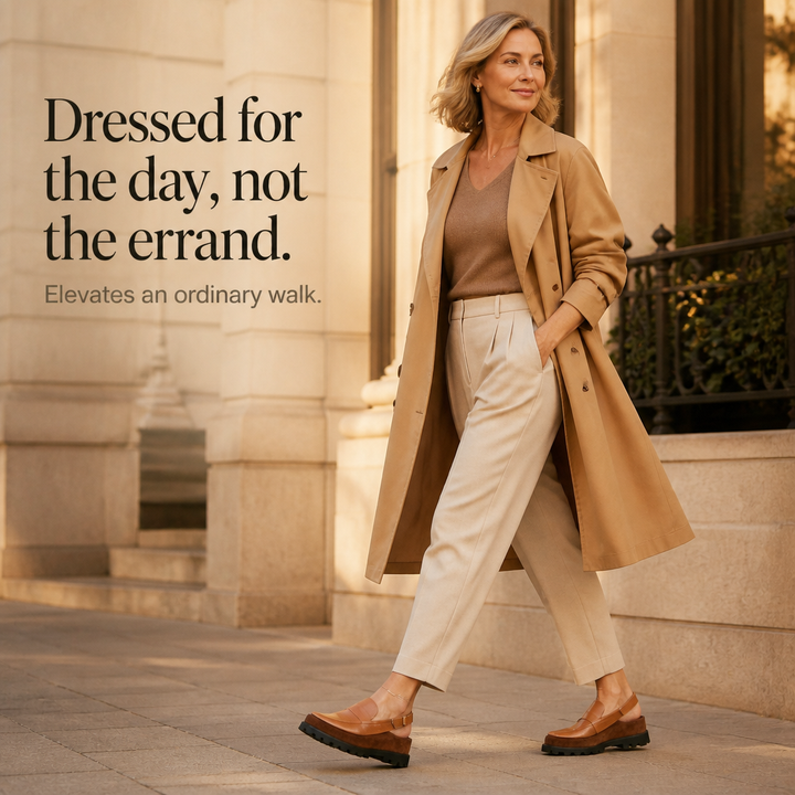Solvana – Cushioned Leather Slingback Flats