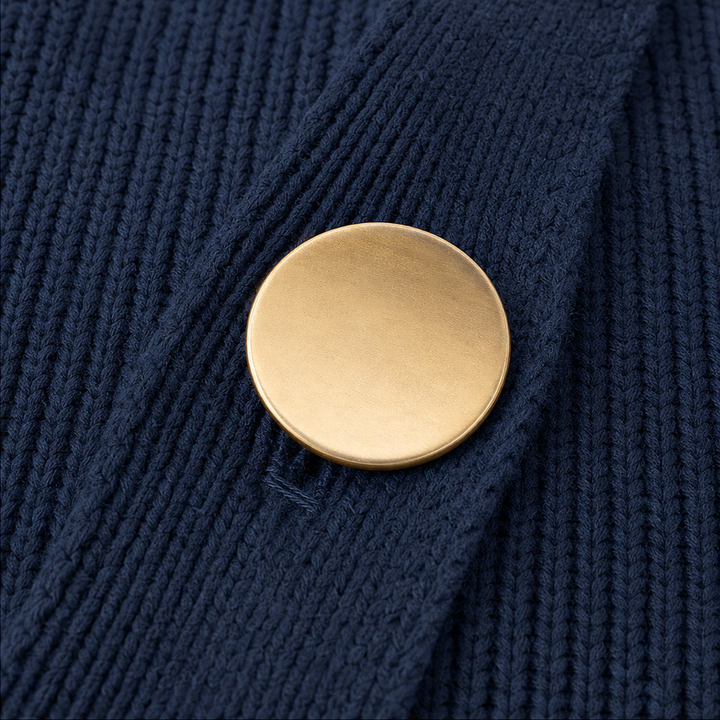 Scalloped Hem Chunky Collared Cardigan